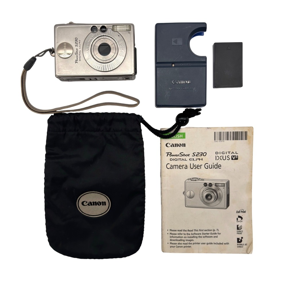 Canon PowerShot S230 Digital ELPH 3.2MP Compact Camera Silver Stuck Shutter